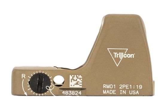 Trijicon Type 2 RMR with Adjustable 3.25 MOA reticle features easy to use side mounted controls and an flat dark earth finish